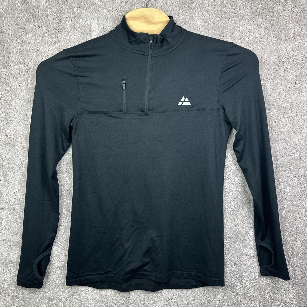 Danish Endurance Men's Half Zip Athletic Long Sleeve‎ Shirt Black SZ US Small